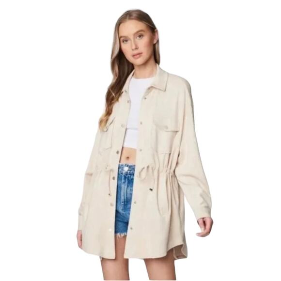 NWT! Blank NYC Drawstring Waist Utility Lightweight Shacket - Size Small - Picture 2 of 11